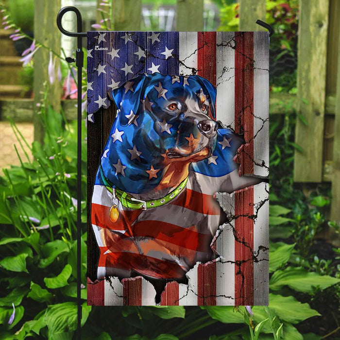 Rottweiler American Flag | Garden Flag | Double Sided House Flag - GIFTCUSTOM