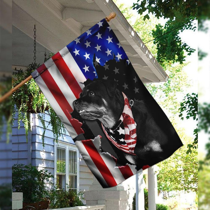 Rottweiler American Flag | Garden Flag | Double Sided House Flag - GIFTCUSTOM