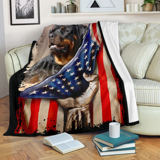 Rottweiler Hello America Blanket - GIFTCUSTOM