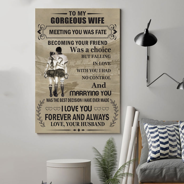 Rugby Canvas and Poster ��� to gorgeous wife ��� meeting you wall decor visual art - GIFTCUSTOM