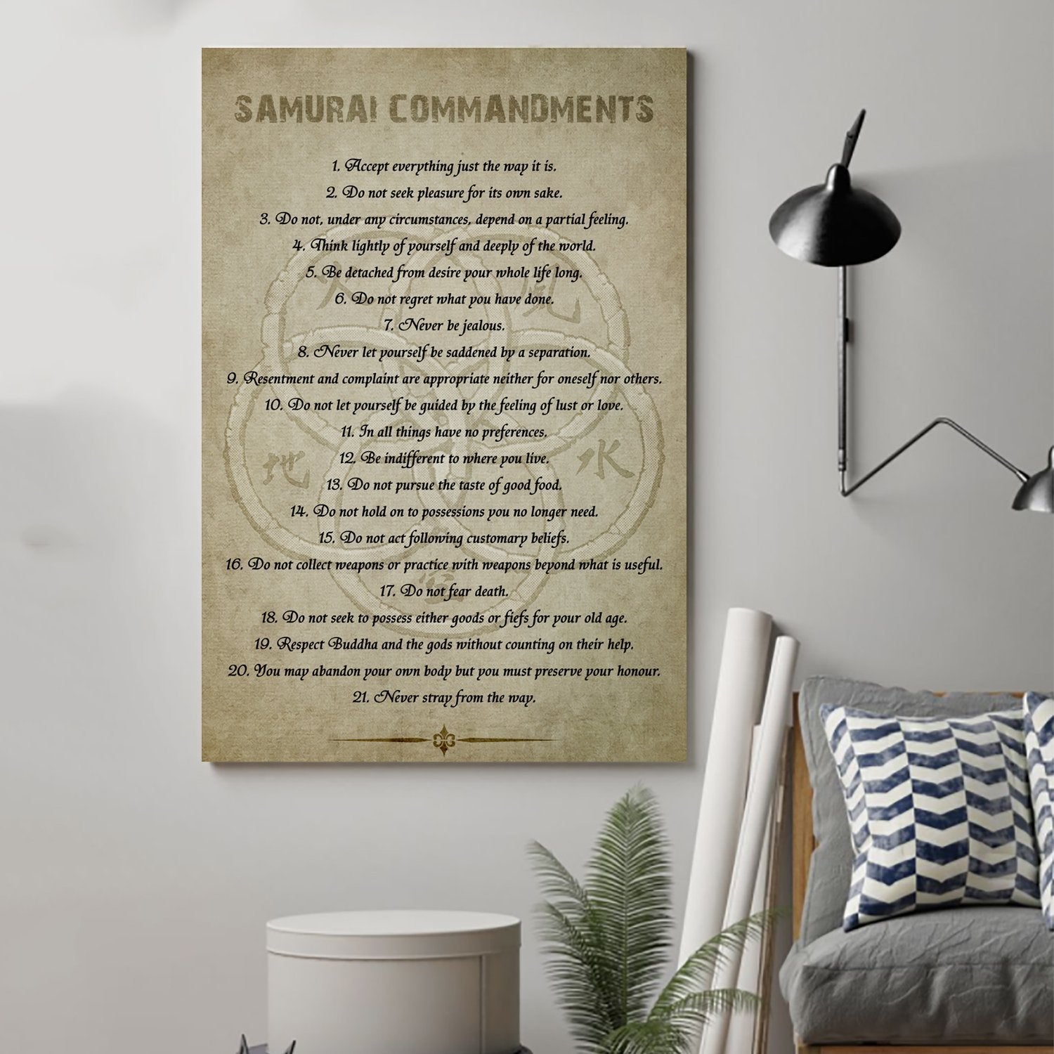 Samurai Canvas and Poster ��� Samurai commandments wall decor visual art - GIFTCUSTOM