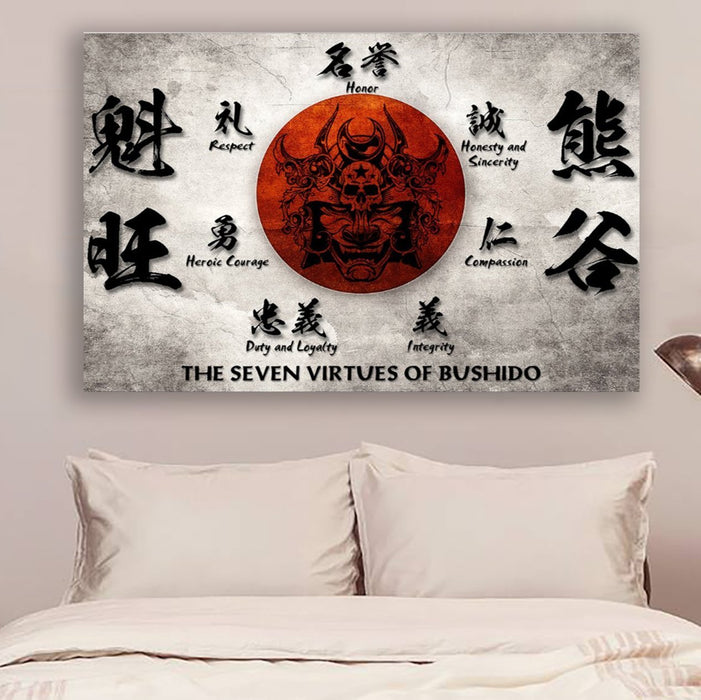 samurai Canvas and Poster | the seven virtues of bushido | wall decor visual art - GIFTCUSTOM