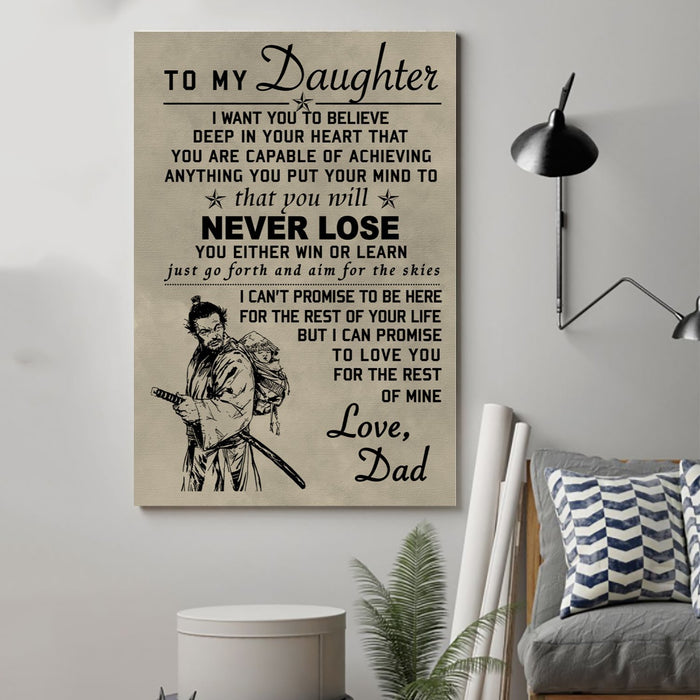 samurai Canvas and Poster ��� to my daughter wall decor visual art - GIFTCUSTOM