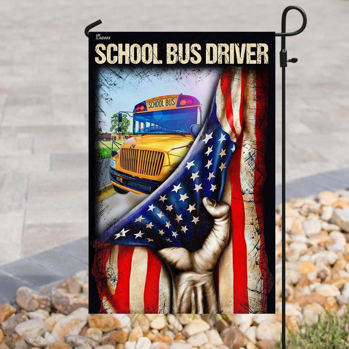 School Bus Driver Flag | Garden Flag | Double Sided House Flag - GIFTCUSTOM