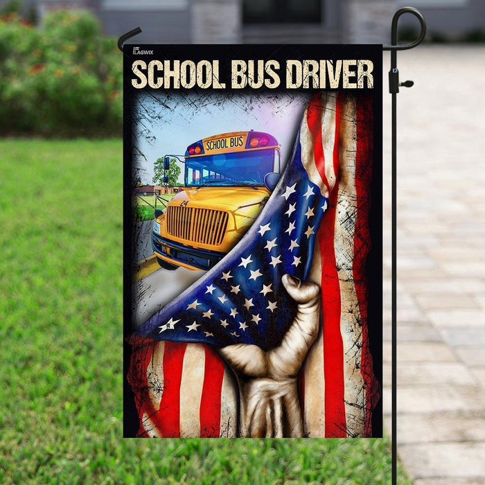 School Bus Driver Flag | Garden Flag | Double Sided House Flag - GIFTCUSTOM