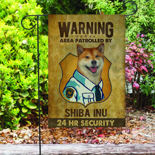 Shiba Inu security flag | Garden Flag | Double Sided House Flag - GIFTCUSTOM