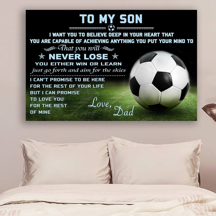 soccer Canvas and Poster ��� dad to son ��� never lose wall decor visual art - GIFTCUSTOM