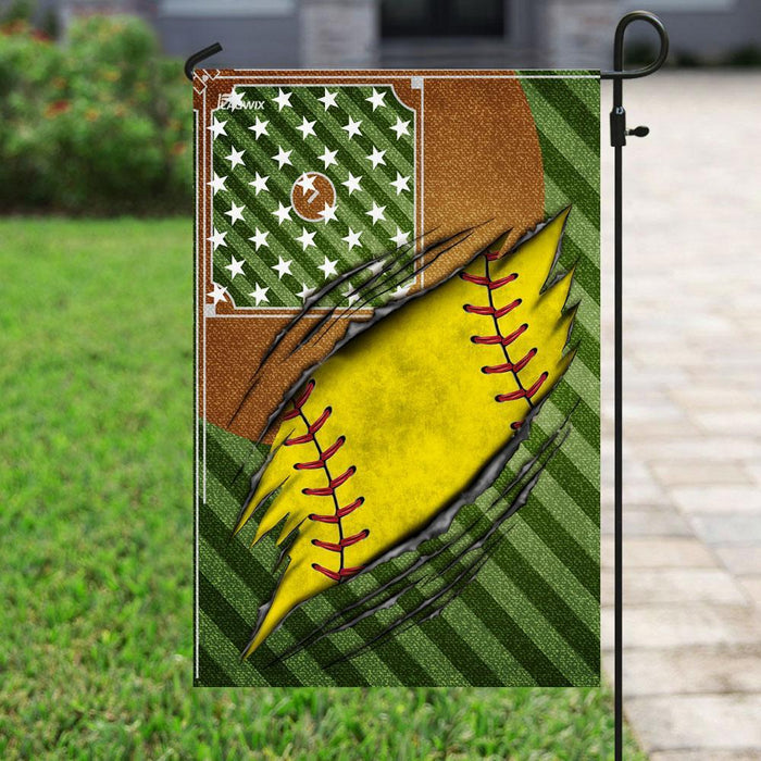 Softball Flag | Garden Flag | Double Sided House Flag - GIFTCUSTOM