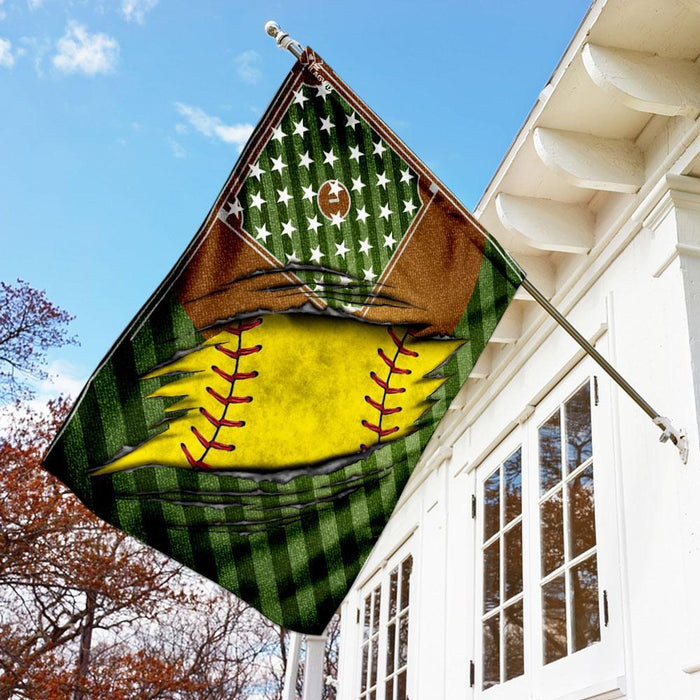 Softball Flag | Garden Flag | Double Sided House Flag - GIFTCUSTOM