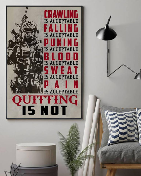 Soldier Canvas and Poster ��� Quitting is not wall decor visual art - GIFTCUSTOM