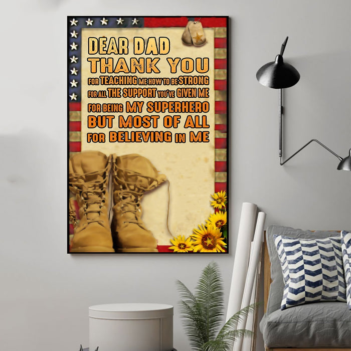 soldier Canvas and Poster ��� to Dad ��� believing in me wall decor visual art - GIFTCUSTOM