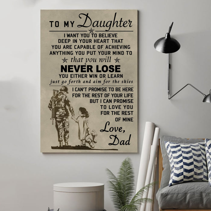 soldier Canvas and Poster ��� to my daughter wall decor visual art - GIFTCUSTOM