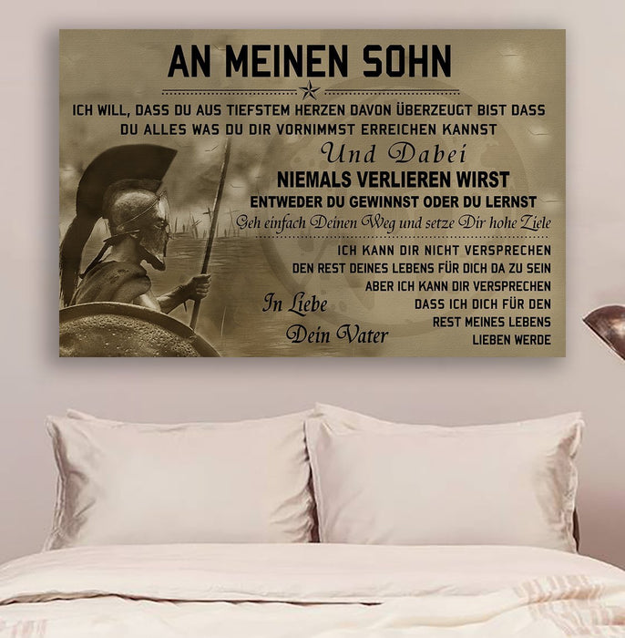 Spartan Canvas and Poster ��� Dad to son ��� Never lose Ger wall decor visual art - GIFTCUSTOM