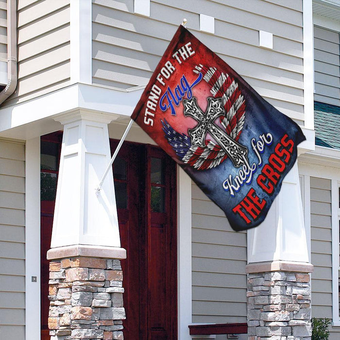 Stand For The Flag Kneel For The Cross Flag | Garden Flag | Double Sided House Flag - GIFTCUSTOM