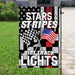 Stars, Stripes And Dirt Track Lights Flag | Garden Flag | Double Sided House Flag - GIFTCUSTOM