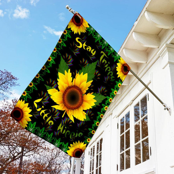 Stay Trippy Little Hippie Flag | Garden Flag | Double Sided House Flag - GIFTCUSTOM