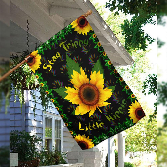 Stay Trippy Little Hippie Flag | Garden Flag | Double Sided House Flag - GIFTCUSTOM