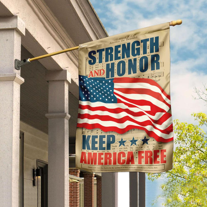 Strength And Honor Keep America Free Flag | Garden Flag | Double Sided House Flag - GIFTCUSTOM