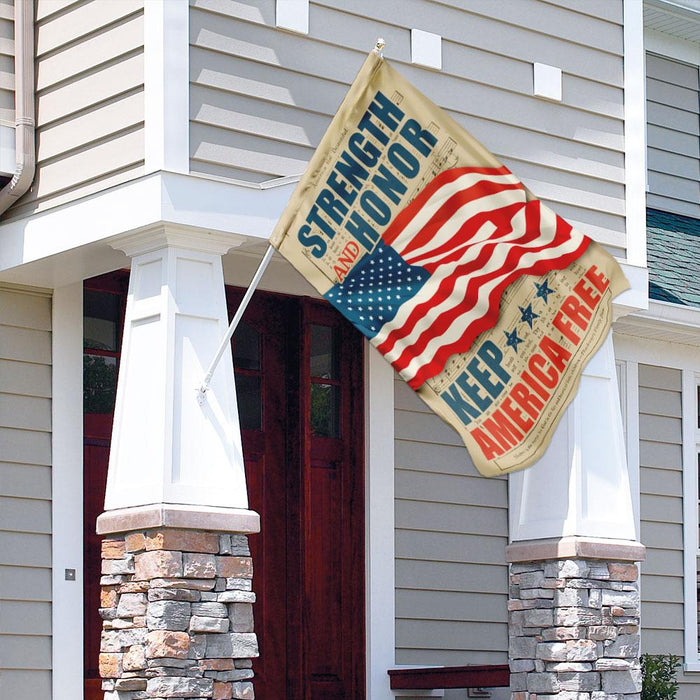 Strength And Honor Keep America Free Flag | Garden Flag | Double Sided House Flag - GIFTCUSTOM