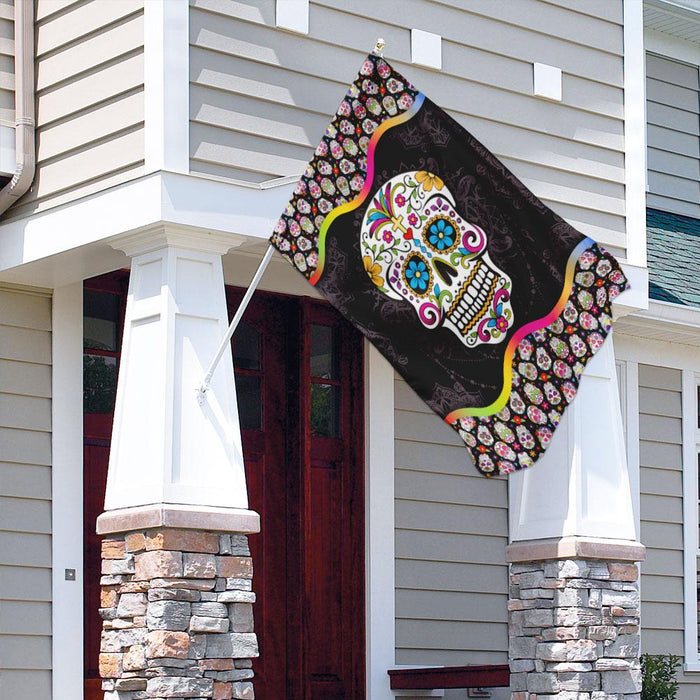 Sugar Skull Mandala Flag | Garden Flag | Double Sided House Flag - GIFTCUSTOM