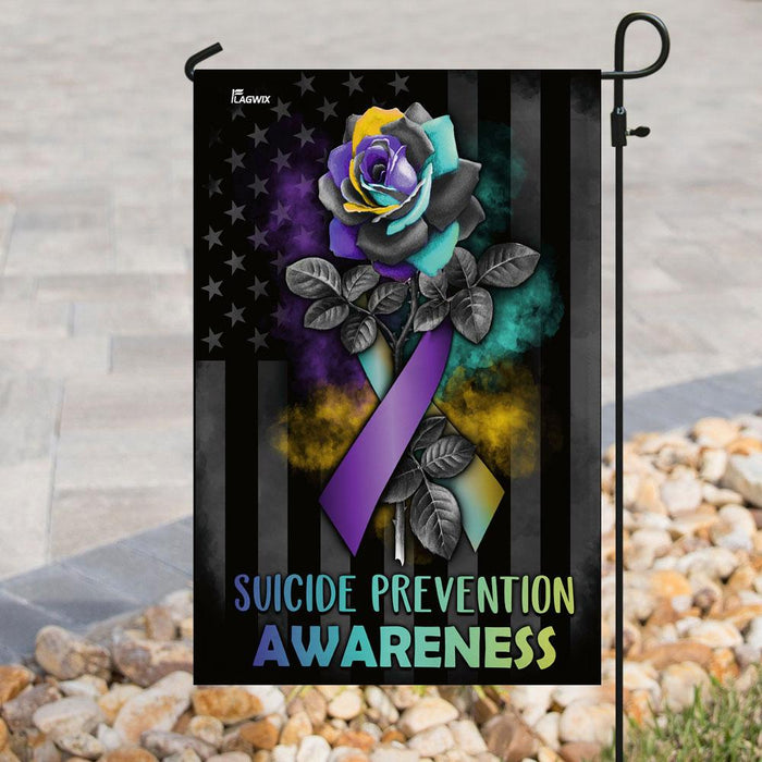 Suicide Prevention Awareness Flag | Garden Flag | Double Sided House Flag v3 - GIFTCUSTOM