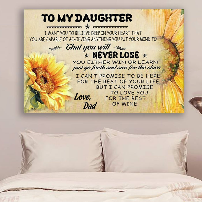 Sunflower Canvas and Poster ��� Dad Daughter never lose wall decor visual art - GIFTCUSTOM