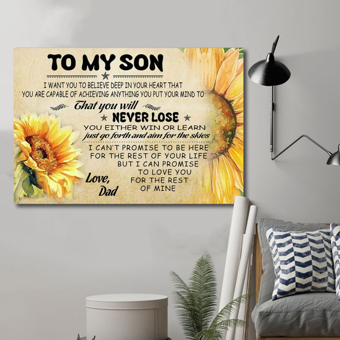 Sunflower Canvas and Poster ��� Dad Son never lose wall decor visual art - GIFTCUSTOM