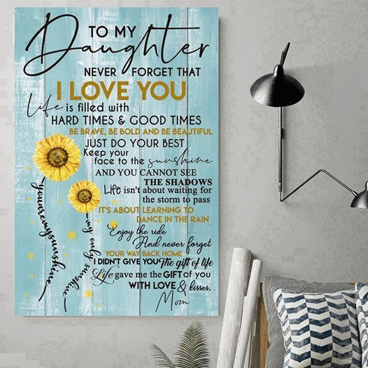 Sunflower Canvas and Poster ��� Mom to daughter ��� I love you wall decor visual art - GIFTCUSTOM