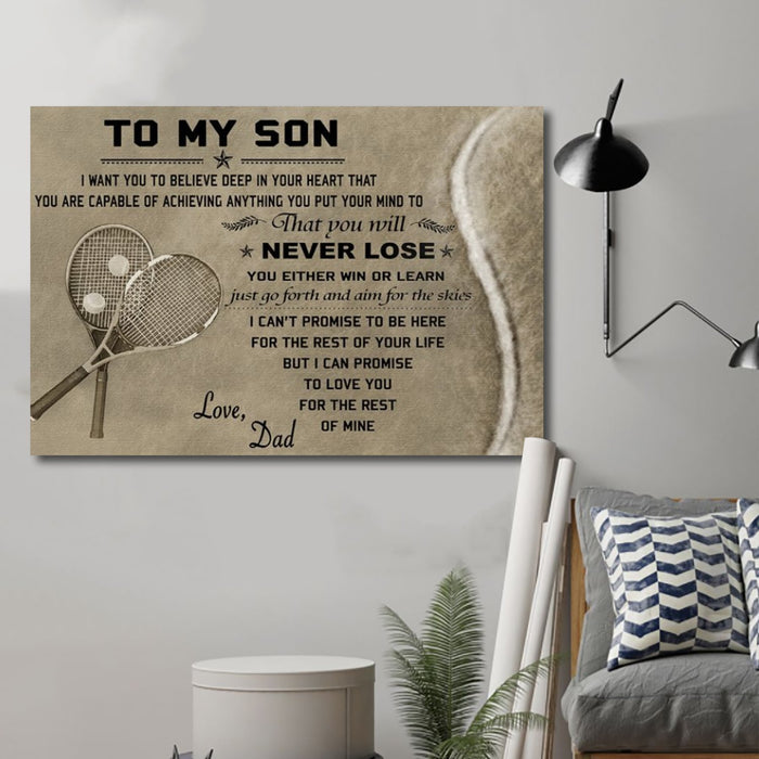 Tennis Canvas and Poster ��� Dad son ��� never lose wall decor visual art - GIFTCUSTOM