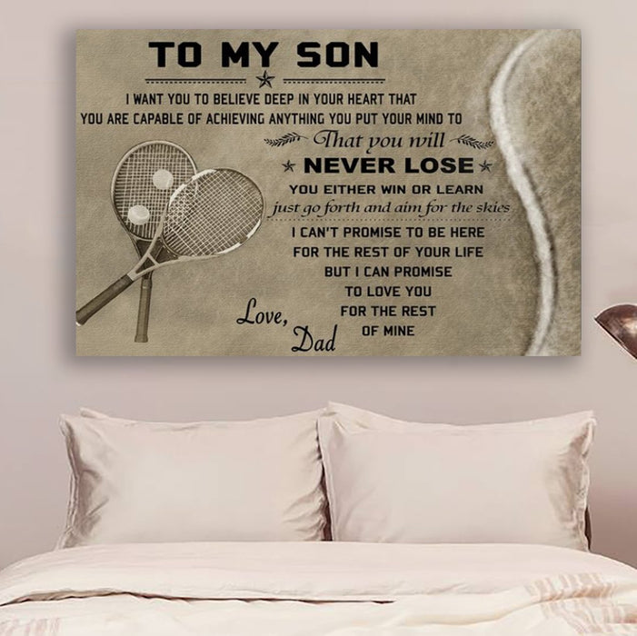 Tennis Canvas and Poster ��� Dad son ��� never lose wall decor visual art - GIFTCUSTOM