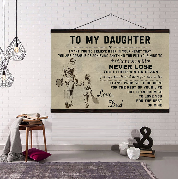 Tennis Hanging Canvas Dad Daughter Never Lose wall decor visual art - GIFTCUSTOM