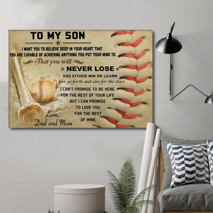 TH Baseball Canvas and Poster ��� to my son wall decor visual art - GIFTCUSTOM