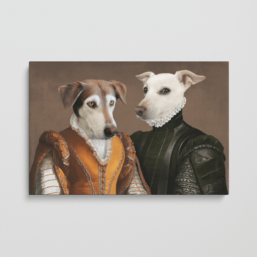 The Classy Couple | Pet , Dog , Cat Portrait Photo Upload Gift Custom Canvas, Poster | Personalized Gift - GIFTCUSTOM