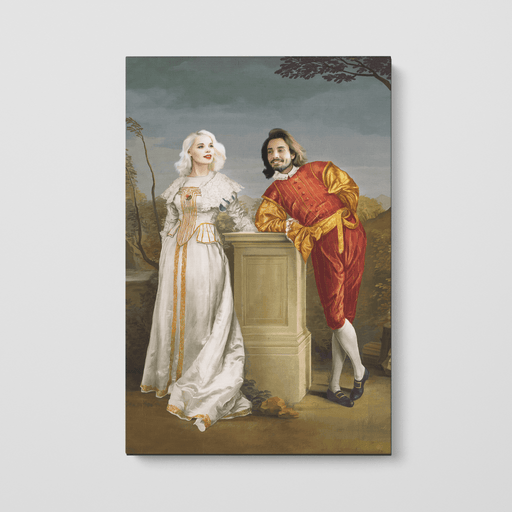 The Courtly Couple | Person Portrait Photo Upload Gift Custom Canvas, Poster | Personalized Gift - GIFTCUSTOM