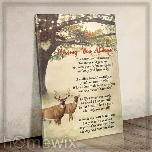 The Day God Took You Home Deer Canvas And Poster | Wall Decor - GIFTCUSTOM