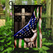 The Thin Green Line Christian Cross. America U.S. Flag | Garden Flag | Double Sided House Flag - GIFTCUSTOM