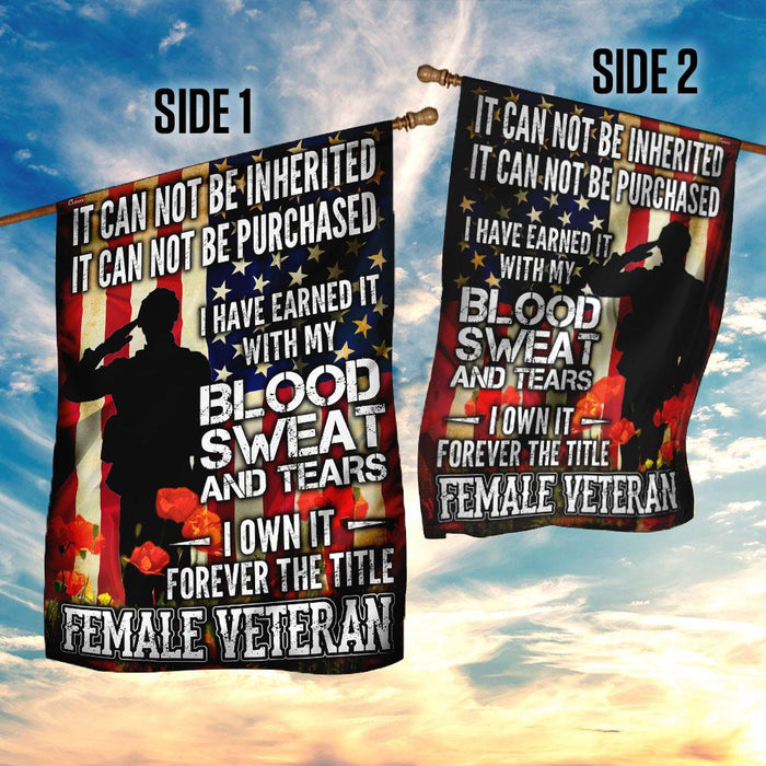 The Title Female Veteran Flag | Garden Flag | Double Sided House Flag - GIFTCUSTOM