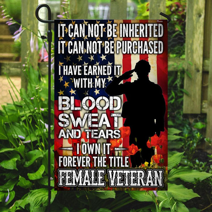 The Title Female Veteran Flag | Garden Flag | Double Sided House Flag - GIFTCUSTOM