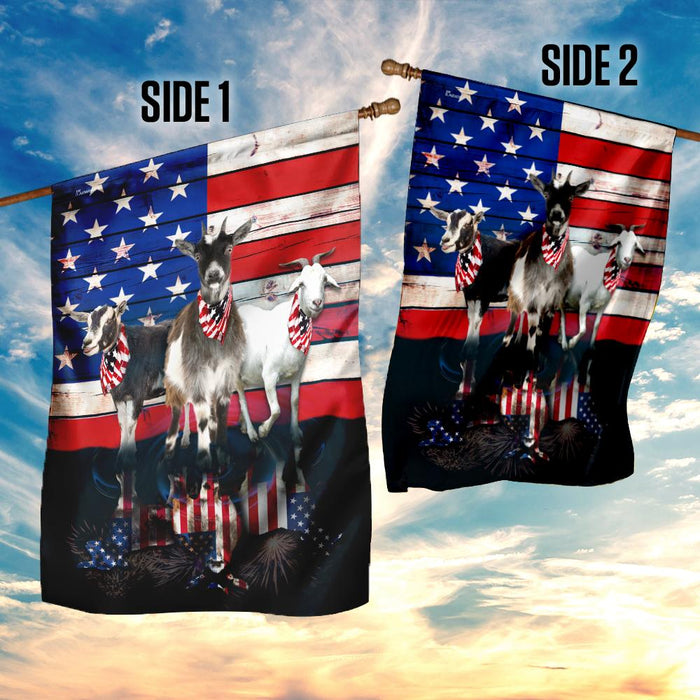 Three Goats American Flag | Garden Flag | Double Sided House Flag - GIFTCUSTOM