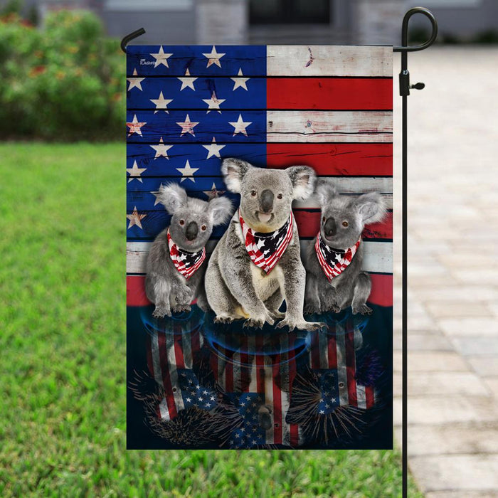 Three Koalas American Flag | Garden Flag | Double Sided House Flag - GIFTCUSTOM