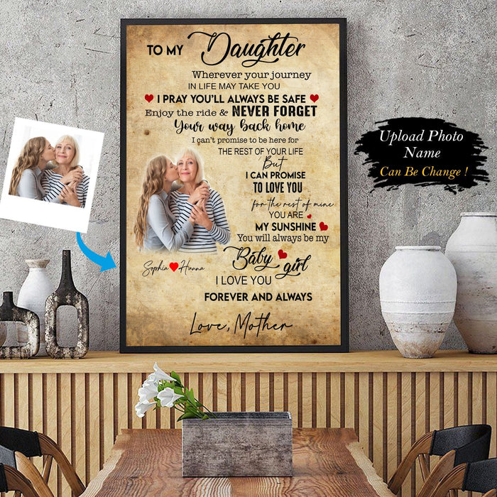 To My Daughter Personalized Photo Upload Canvas And Poster AP - GIFTCUSTOM