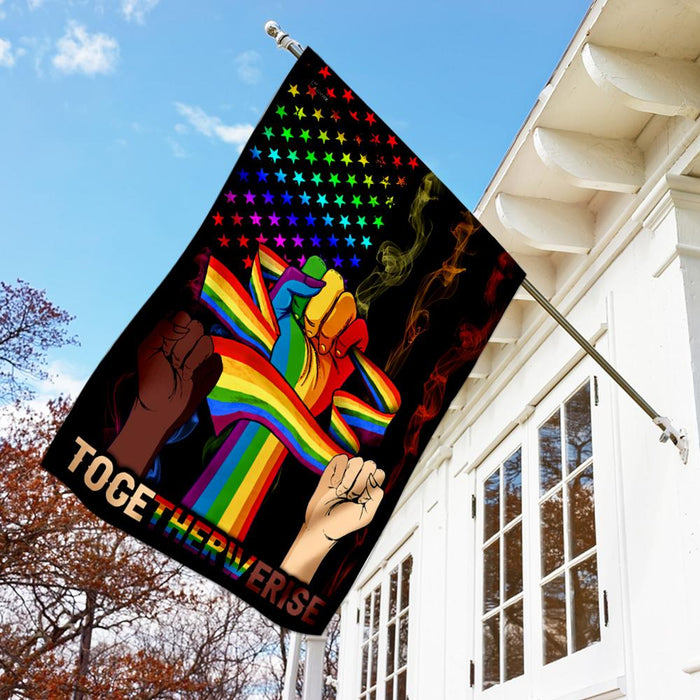 Together We Rise LGBT Flag | Garden Flag | Double Sided House Flag - GIFTCUSTOM