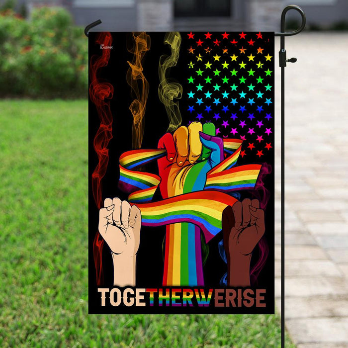 Together We Rise LGBT Flag | Garden Flag | Double Sided House Flag - GIFTCUSTOM