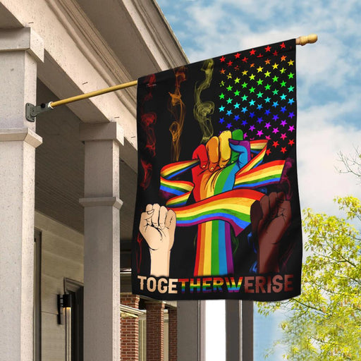 Together We Rise LGBT Flag | Garden Flag | Double Sided House Flag - GIFTCUSTOM