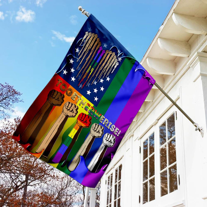 Together We Rise LGBT Flag | Garden Flag | Double Sided House Flag - GIFTCUSTOM