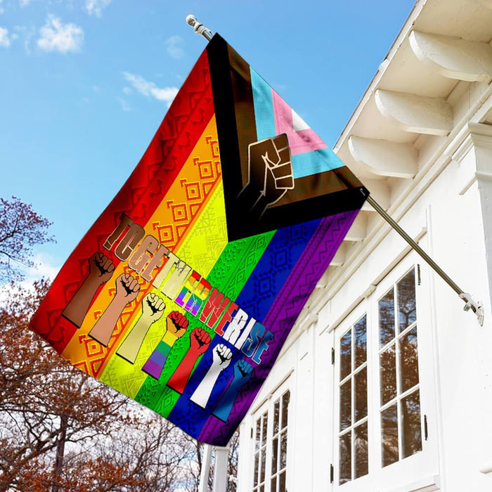 Together We Rise Progress Pride Flag | Garden Flag | Double Sided House Flag - GIFTCUSTOM