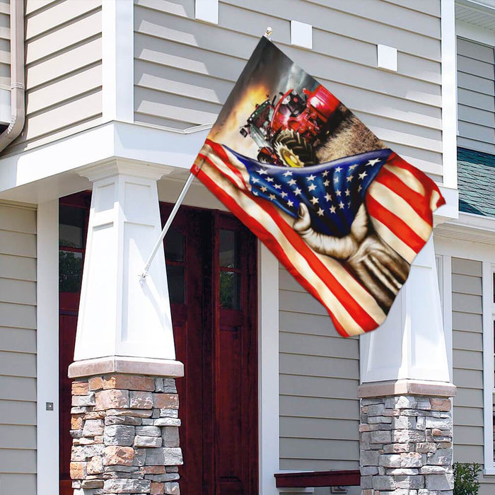 Tractor Farmer American Flag | Garden Flag | Double Sided House Flag - GIFTCUSTOM