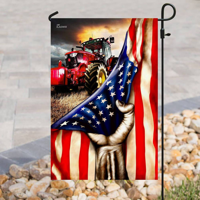 Tractor Farmer American Flag | Garden Flag | Double Sided House Flag - GIFTCUSTOM