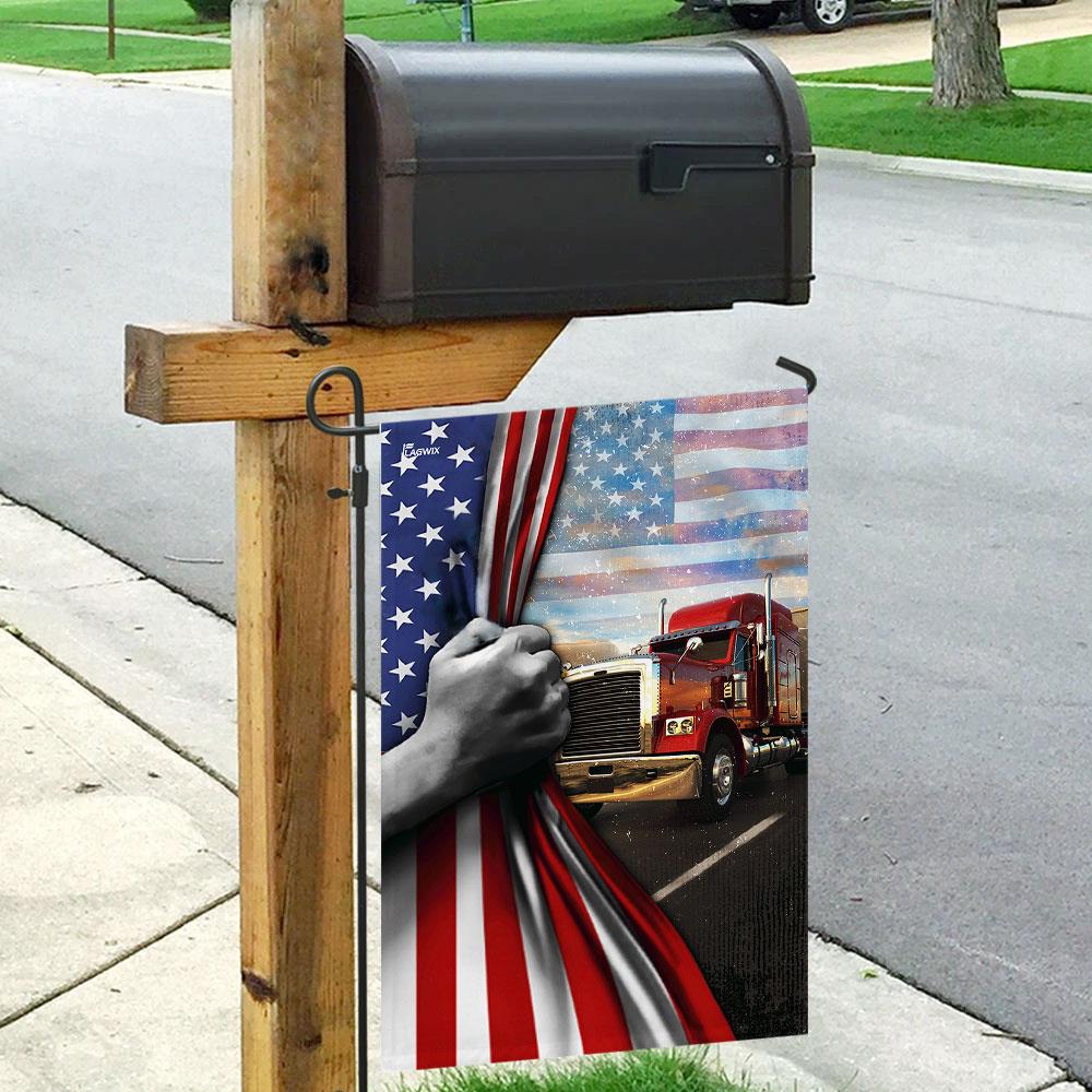 Truck American Flag | Garden Flag | Double Sided House Flag - GIFTCUSTOM