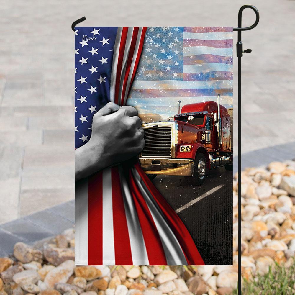 Truck American Flag | Garden Flag | Double Sided House Flag - GIFTCUSTOM